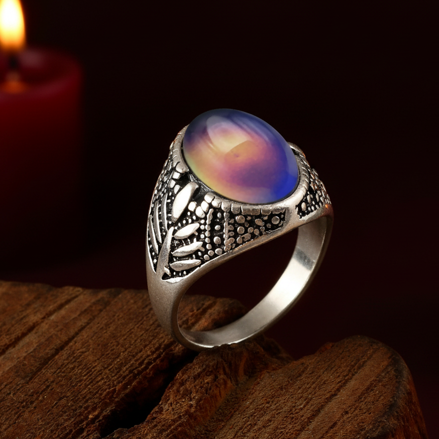Ring – Silver + Burgundy Background